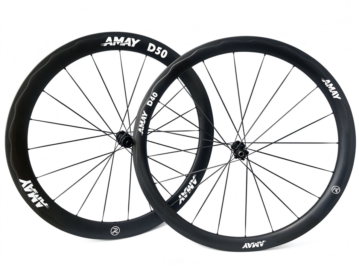 Amay D40/50 980g Full Carbon Wheelset | Aerodynamic Ripple-Profile
